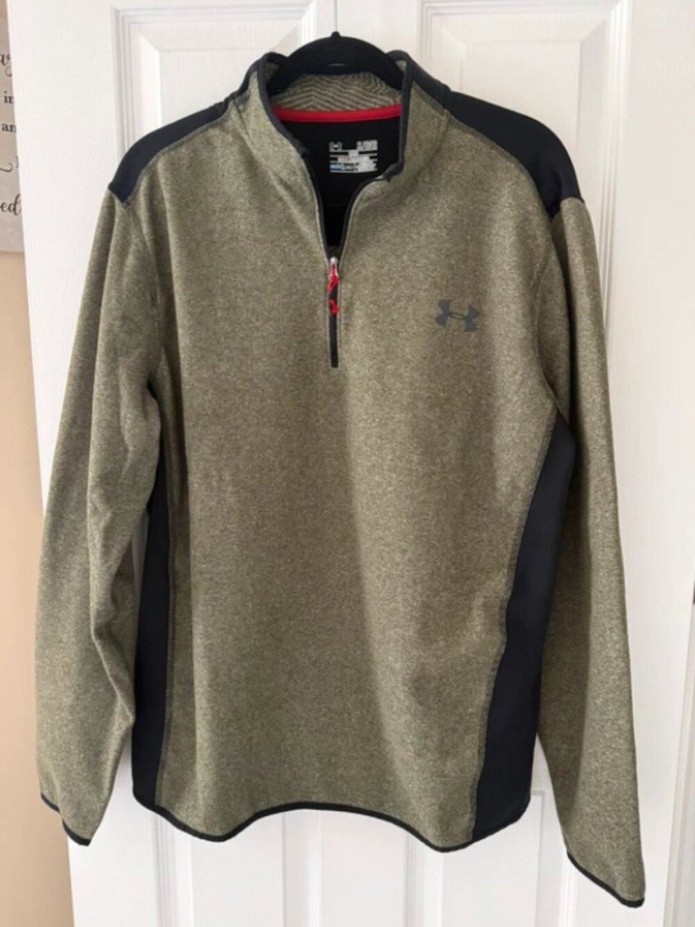 Under Armour Pullover Green Men's 1/2 Zip Cold Gear Loose Pullover